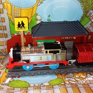 Thomas Trackmaster Motorized Train Track Engine #1 75th Anniversary Metallic